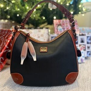 Dooney & Bourke Side Pocket Black Pebble Grain Hobo Bag